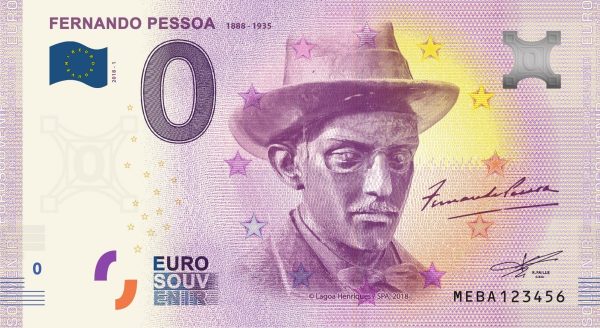 Fernando Pessoa 2018-1 zero eurosouvenir 0 euro banknote 0€ souvenir