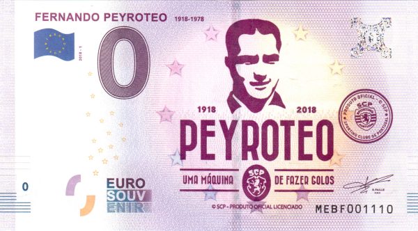 Fernando Peyroteo 2018-1 0 euro souvenir zero euro banknote