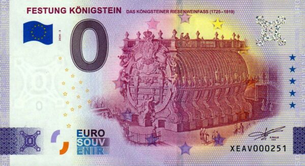 Festung Konigstein 2024-3 0 euro souvenir banknotes germany