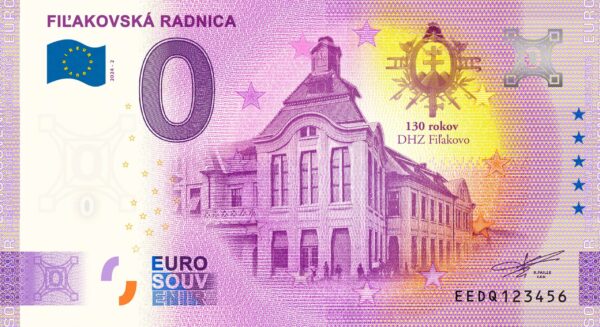 Fiľakovská radnica 2024-2 0 euro souvenir bankovka slovensko