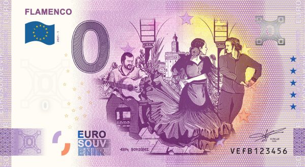 Flamenco 2021-1 0 euro souvenir banknote spain