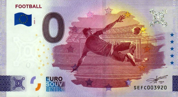 Football 2024-1 0 euro souvenir banknote italy