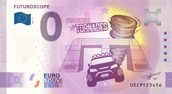 Futuroscope 2022-8 Tornades 0 euro souvenir france banknotes