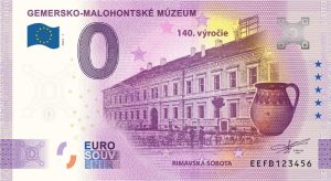 Gemersko-Malohontské múzeum 2022-1 0 euro souvenir bankovka slovensko rimavska sobota