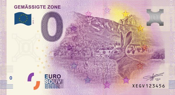 Gemässigte Zone 2019-1 zero euro souvenir 0e bankovka