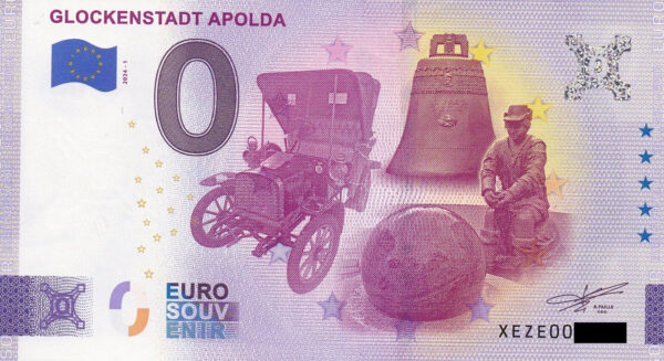 Glockenstadt Apolda 2024-1 0 euro souvenir germany banknotes