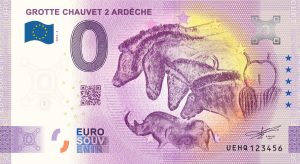 Grotte Chauvet 2 Ardèche 2022-2 0 euro souvenir banknotes france