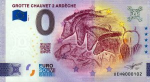 Grotte Chauvet 2 Ardèche 2023-3 0 euro souvenir banknotes france