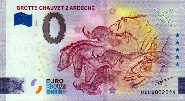 Grotte Chauvet 2 Ardéche 2025-5 0 euro souvenir banknotes france