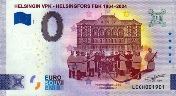 Helsingin VPK – Helsingfors FBK 1864-2024 2024-1 0 euro souvenir banknotes finland suomi