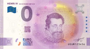 Henri IV 2021-9 0 euro souvenir banknote france