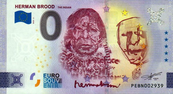 Herman Brood 2023-3 The Indian 0 euro souvenir netherlands banknote