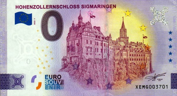 Hohenzollernschloss Sigmaringen 2022-1 0 euro souvenir banknotes germany