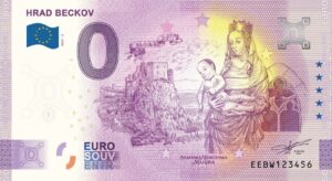 Hrad Beckov 2025-3 0 euro souvenir bankovka slovensko
