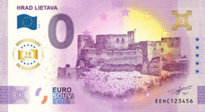 Hrad Lietava 2025-1 anniversary 0 euro souvenir bankovka slovensko