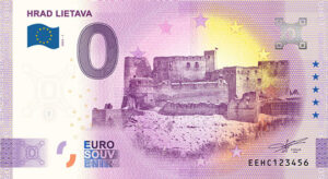 Hrad Lietava 2025-1 euro souvenir bankovka slovensko