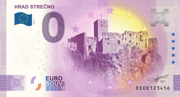Hrad Strečno 2022-2 0 euro souvenir bankovka slovensko
