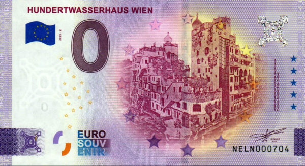 Hundertwasserhaus Wien 2025-2 0 euro souvenir banknotes