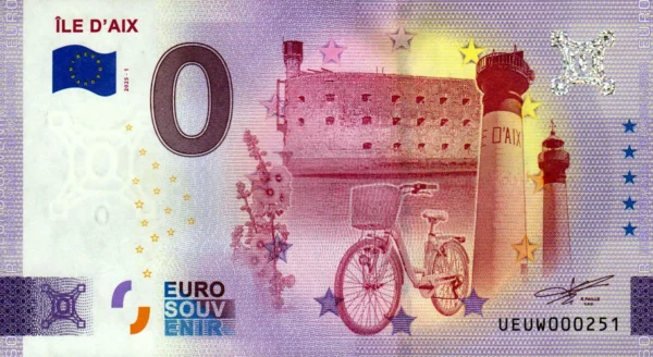 Ile D'Aix 2025-1 0 euro souvenir banknotes france