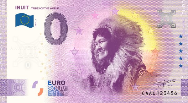 Inuit 2021 1 anniversary 0 euro souvenir banknotes canada tribes of the world