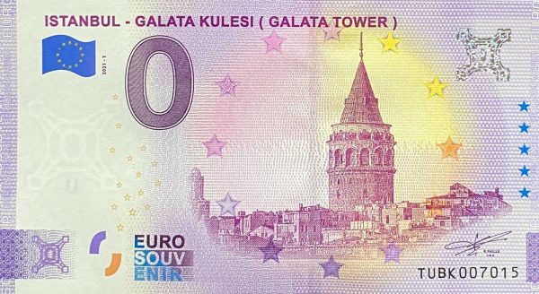 Istanbul – Galata Kulesi 2021-1 0 euro souvenir banknotes turkey