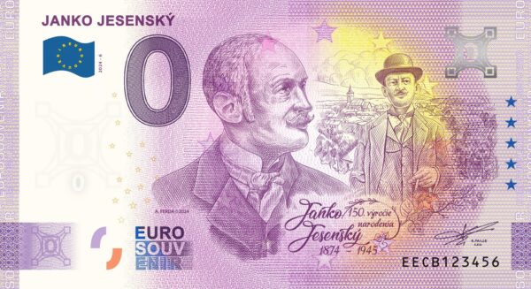 Janko Jesenský 2024-6 0 euro souvenir bankovka slovensko