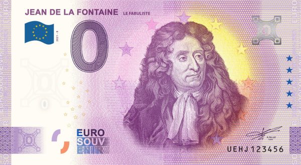 Jean de la Fontaine 2021-8 0 euro souvenir banknote france billet