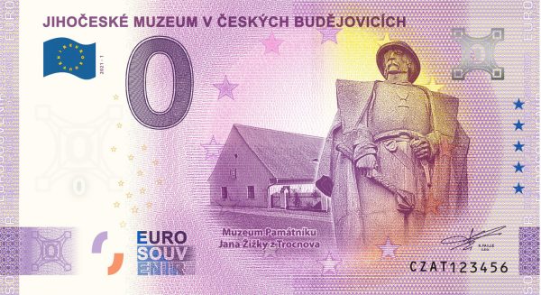Jihočeské Muzeum v Českých Budějovicích 2021-1 0 euro souvenir bankovka