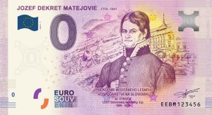 Jozef Dekret Matejovie 2019-1 0 euro souvenir banknovka slovensko zero euro schein lesy slovenskej republiky
