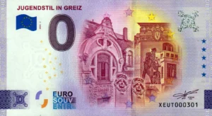 Jugendstil in Greiz 2024-2 0 euro souvenir banknotes germany