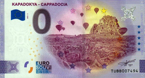 Kapadokya – Cappadocia 2021-1 0 euro souvenir banknotes turkey
