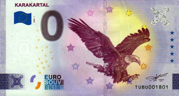 Karakartal 2022-1 0 euro souvenir turkey banknotes
