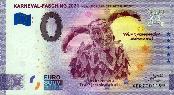 Karneval-Fasching 2021-1 0 euro souvenir banknotes germany