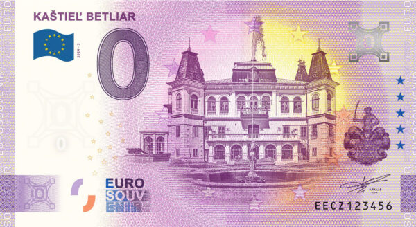 Kaštieľ Betliar 2024-3 0 euro souvenir bankovka slovensko