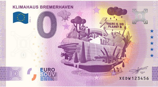Klimahaus Bremerhaven 2022-2 0 euro souvenir germany banknotes