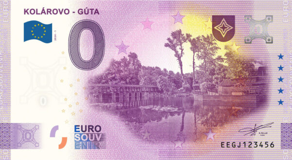 Kolárovo – Gúta 2024-1 0 euro souvenir bankovka slovensko