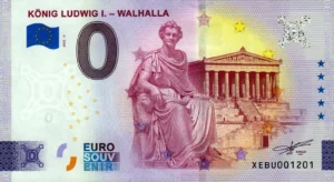 Konig Ludwig I. – Walhalla 2025-4 0 euro souvenir banknotes germany