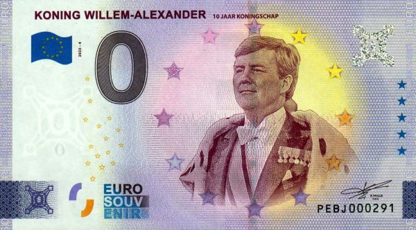 Koning Willem-Alexander 2023-4 0 euro souvenir netherlands banknotes