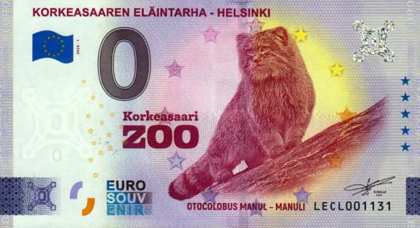 Korkeasaaren Elaintarha – Helsinki 2024-1 0 euro souvenir banknotes finland suomi