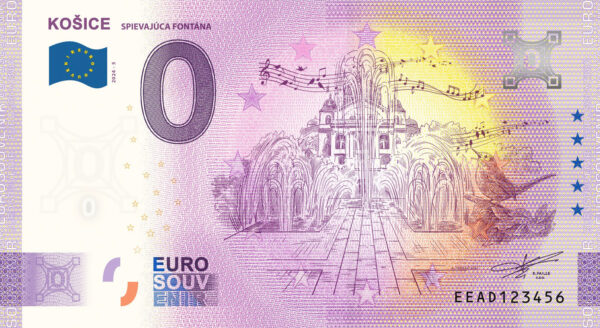 Košice 2024-5 Spievajúca fontána 0 euro souvenir bankovka slovensko