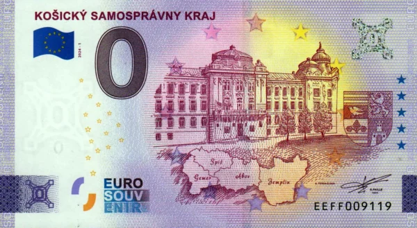 Košický samosprávny kraj 2024-1 0 euro souvenir slovensko bankovka