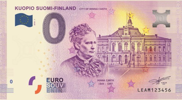 Kuopio Suomi Finland 2018-1 city of minna canth 0 euro souvenir bankovka