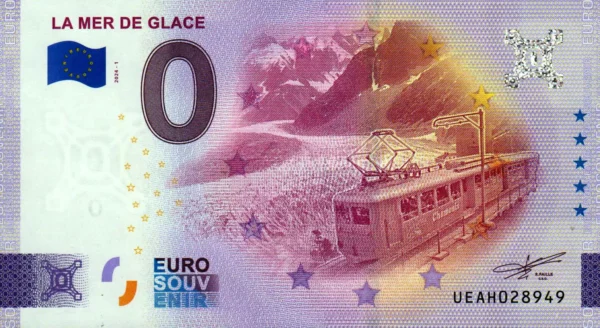 La Mer de Glace 2024-1 0 euro souvenir banknotes france