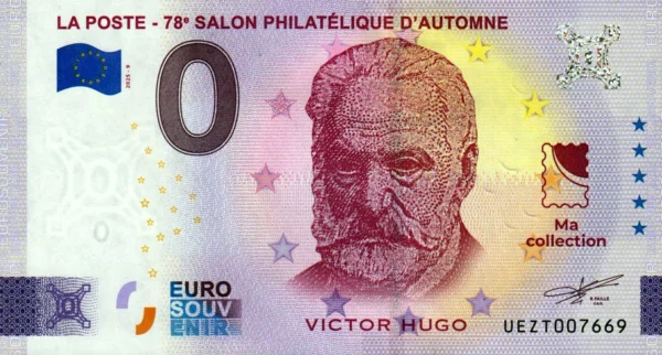 La Poste – 78e Salon Philatélique D´Automne 2025-9 0 euro souvenir france banknotes