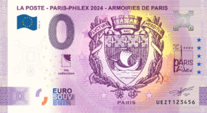 La Poste – Paris-Philex 2024 – Armoiries de Paris 2024-6 0 euro souvenir france banknotes