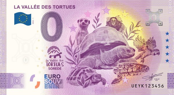 La Vallée des Tortues 2022-1 0 euro souvenir banknotes france