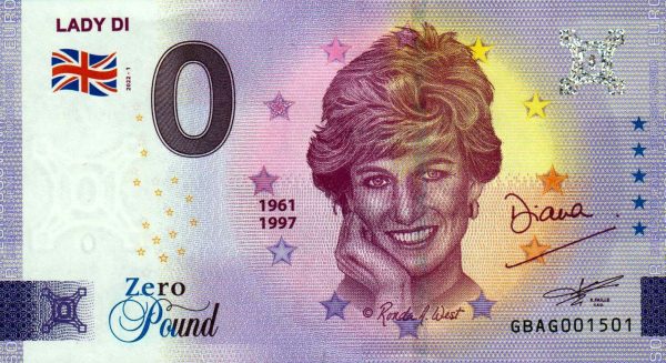 Lady Di 2022-1 0 pound souvenir zeroeuro great britain