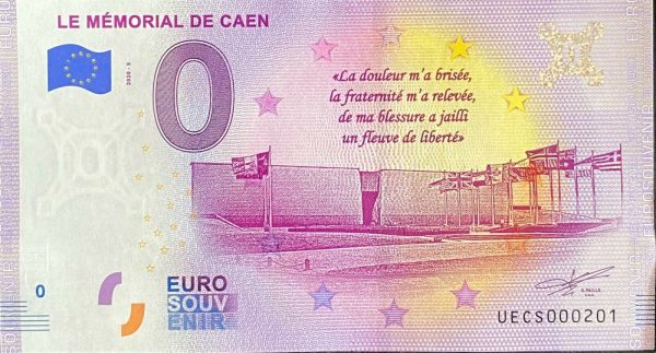 Le Mémorial de Caen 2020-5 0 euro souvenir banknote france