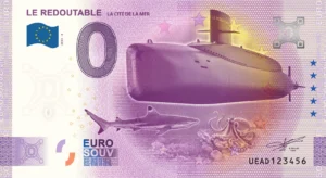 Le Redoutable 2025-4 La Cité de la Mer 0 euro souvenir banknotes france