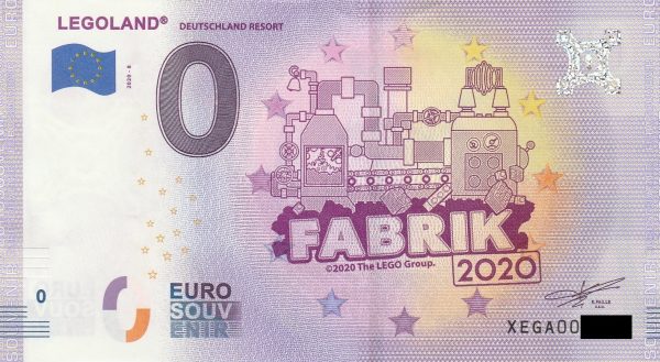 Legoland 2020-8 0 euro souvenir banknote germany